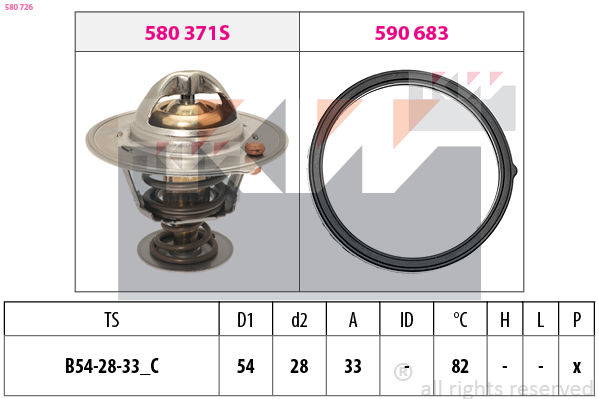 Termostat chladenia KW
